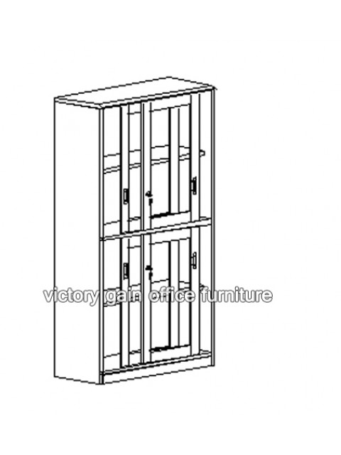 B-F010 高身木框玻璃門文件櫃 (B135)