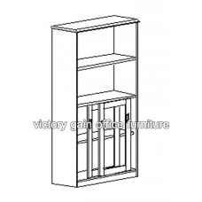 B-F015 上空格 下木框玻璃門文件櫃 (B055)